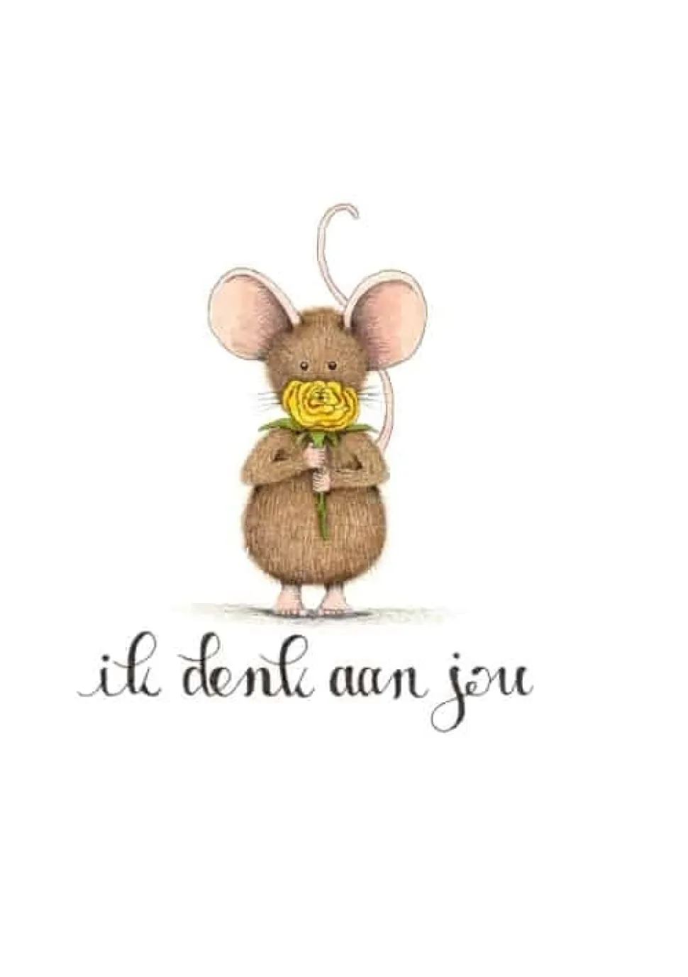 Anillustration Ansichtkaart Muis ik denk aan jou