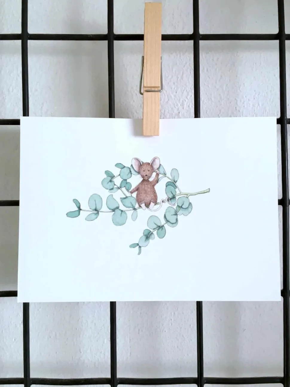 Anillustration Ansichtkaart Eucalyptus muis