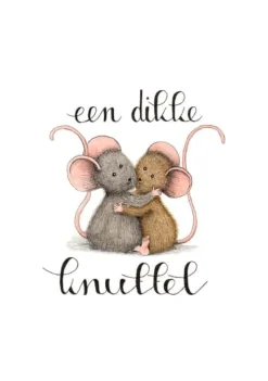 Anillustration Ansichtkaart Muisjes een dikke knuffel