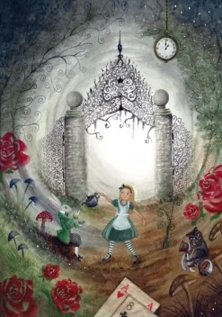 Bijdehansje Postkaart Alice in Wonderland