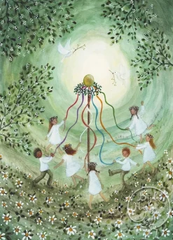 Bijdehansje Postkaart Maypole Dance