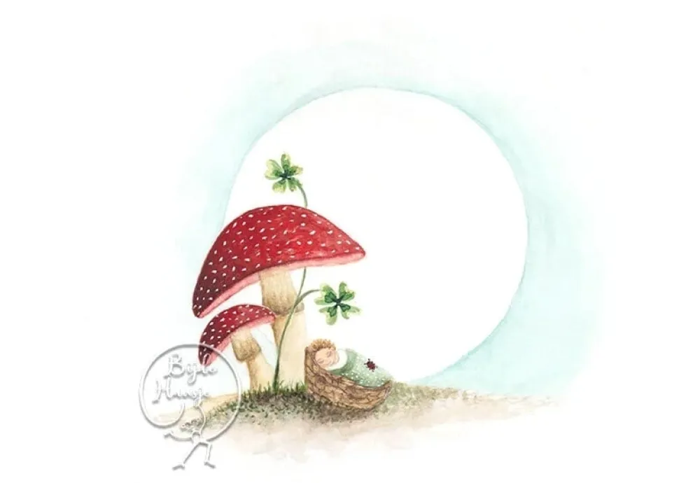 Bijdehansje Postkaart Mushroom Baby