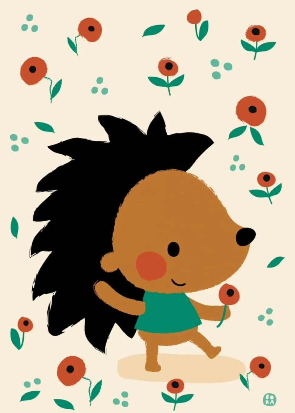 Bora Postkaart Poppy Hedgehog