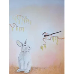 Brechtje Duijzer Ansichtkaart Konijn en Staartmees