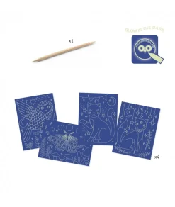 Djeco Kraskaarten Glow in the Dark At Night