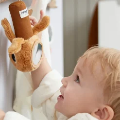 Done by Deer Rammelaar en Activiteitenknuffel Spiegel Jelly Mustard