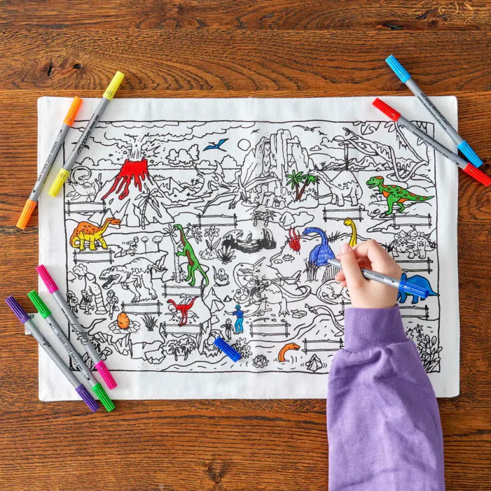 eat sleep doodle Placemat to go Dino