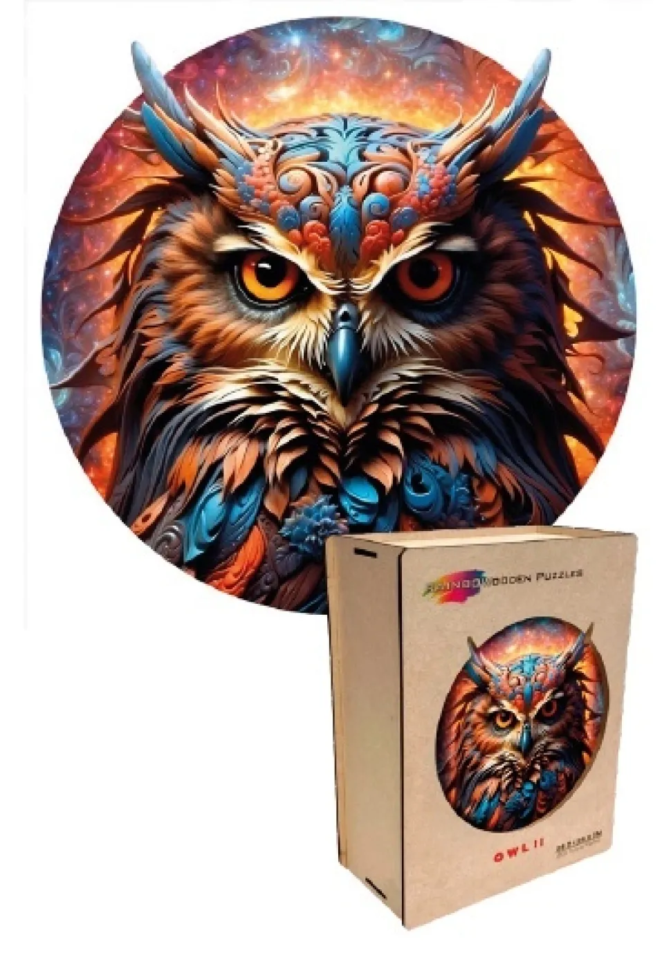 Eureka Rainbo Houten Puzzel in Box Uil 200pcs