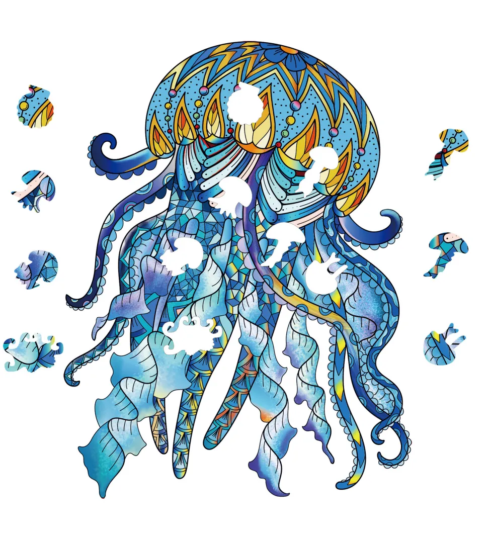 Eureka Regenboog Houten Puzzel Jellyfish