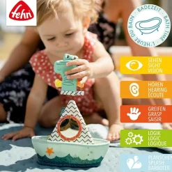 Fehn Badspeelgoed Bootje met Vingerpop Krokodil