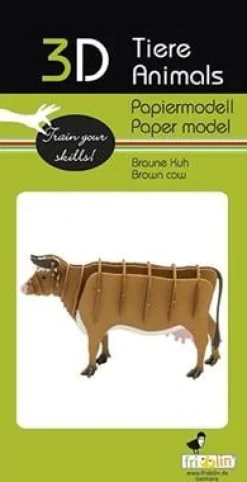 Fridolin 3D Papiermodel Bruine Koe