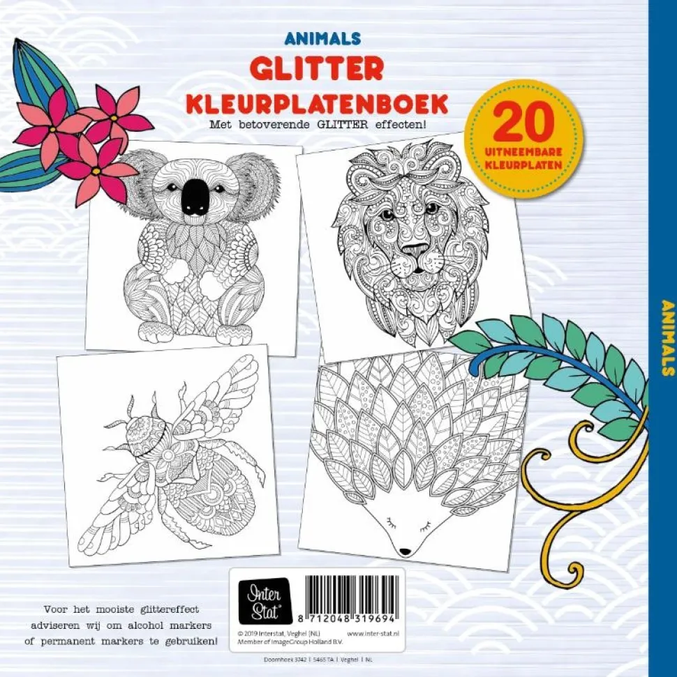 Glitter Kleurplaten Boek Animals