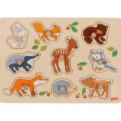 Goki Knoppuzzel  Bosdieren 9 pcs