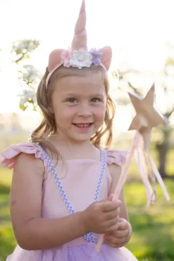 Great Pretenders Shimmer Unicorn Jurk & Diadeem Pink size 5-6