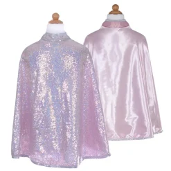 Great Pretenders Silver Sequins Reversible Cape Size 5-6