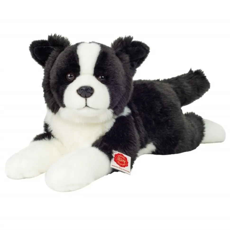 Hermann Teddy Knuffel Hond Border Collie Liggend 45 cm