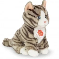 Hermann Teddy Knuffel Kat Grijs Getijgerd Zittend