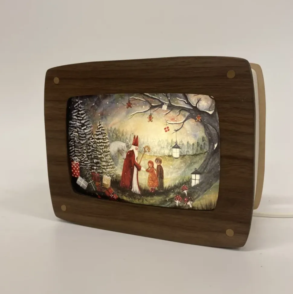 Het Houtlokael Kaartenlamp Luxe Notenhout