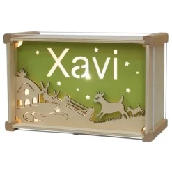 Het Houtlokael Naamlamp 2D Deluxe Boerderij Hout