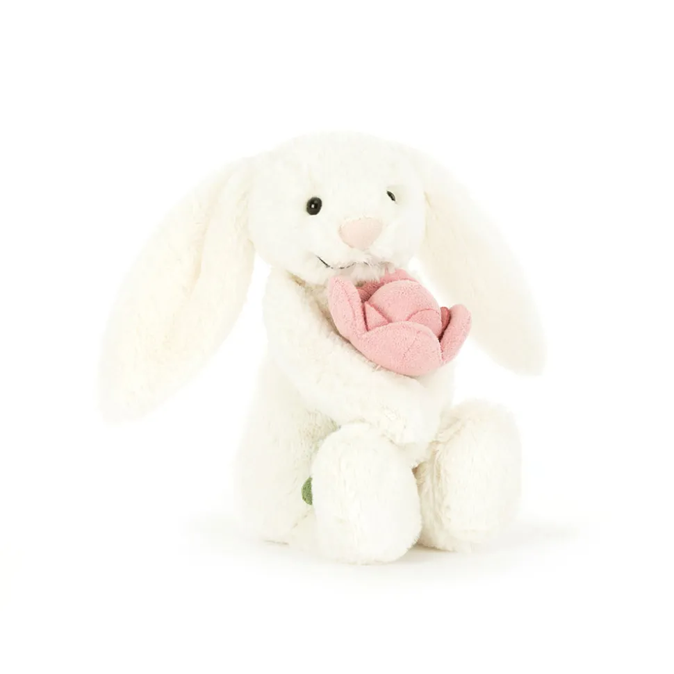 Jellycat Knuffel Konijn Bashful Bunny With Peony (Small) 18 cm