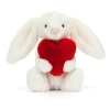 Jellycat Knuffel Konijn Bashful Bunny with Heart Little 18 cm