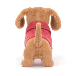 Jellycat Knuffel Sweater Sausage Dog Pink