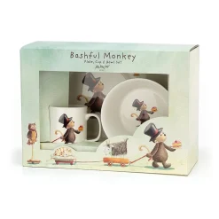 Jellycat Servies Set Bashful Monkey Kom, Kopje en Bord