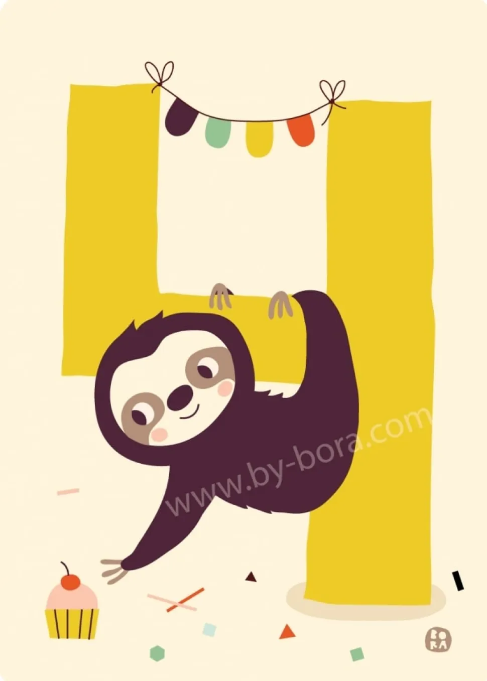 Kaart met envelop 4 Sloth