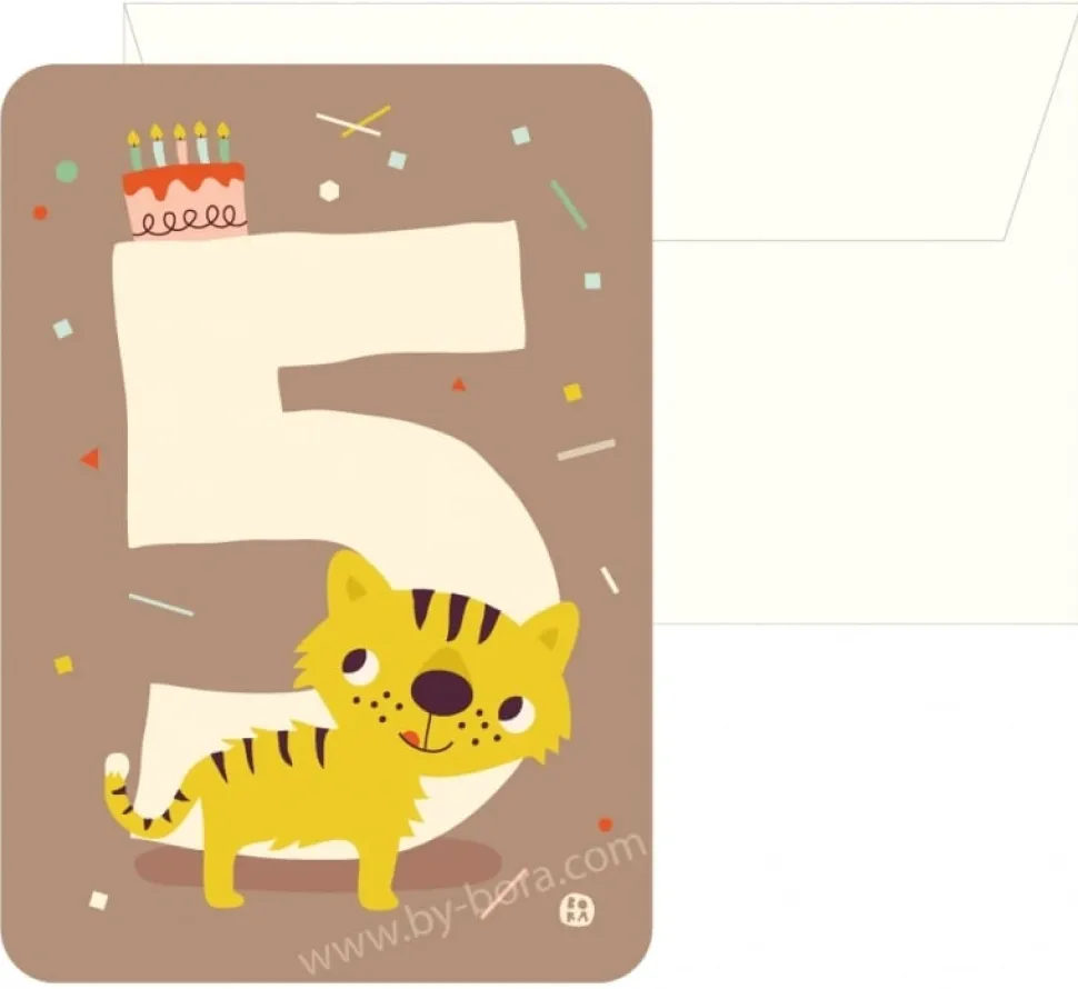 Kaart met envelop 5 Tiger