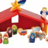 Kerststal Kribbe  14-delig Hout