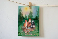 Lotte Drouen Ansichtkaart Picknick tussen de Bloemen