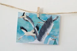 Lotte Drouen Ansichtkaart Hiep hiep hoera ooievaar