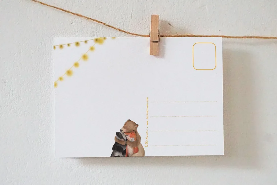 Lotte Drouen Ansichtkaart Lekker knuffelen