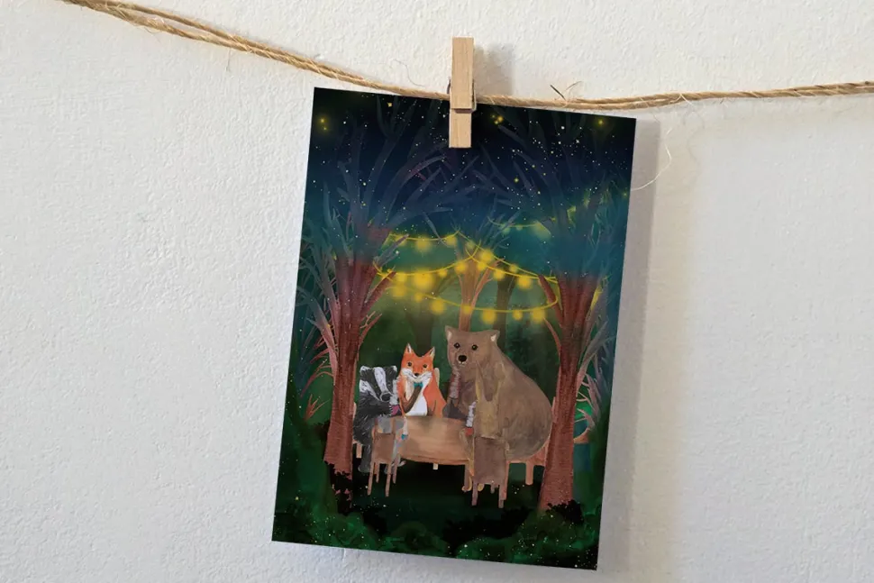 Lotte Drouen Ansichtkaart Aan Tafel