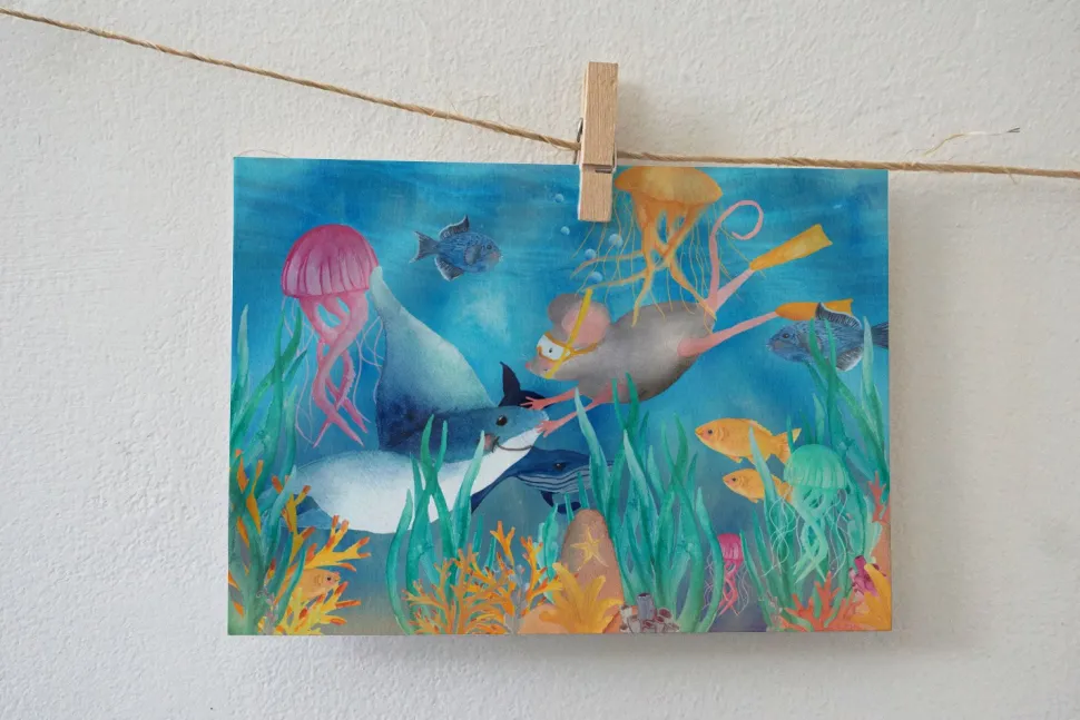 Lotte Drouen Ansichtkaart Diep in de Zee