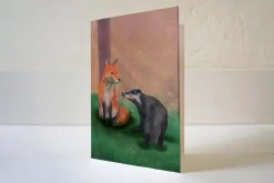 Lotte Drouen Wenskaart Liefde tussen Vos en Das