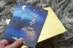 Lotte Drouen Wenskaart met Foliedruk Sterren Ophangen