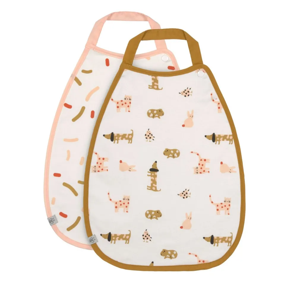 Lässig Babyslabbetje Medium Little Mateys Spicy Orange 2pcs