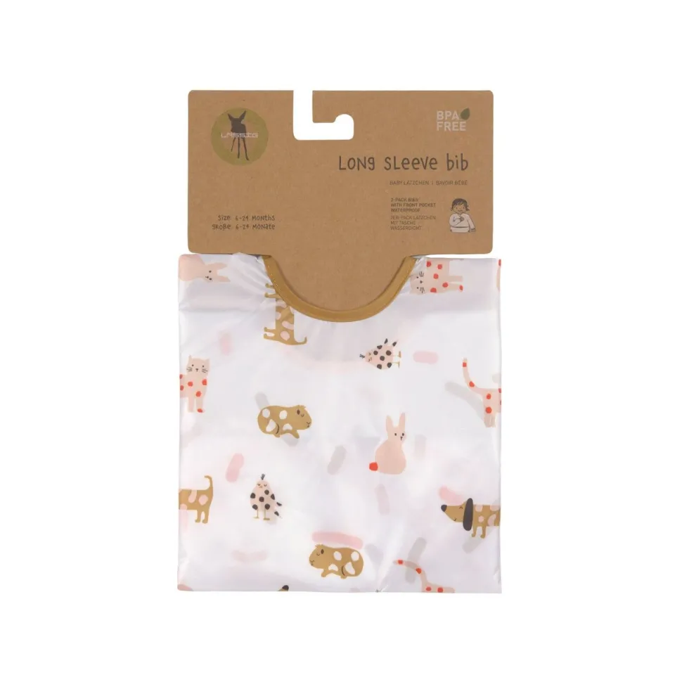 Lässig Babyslabbetje met Mouwen Little Mateys Spicy Orange