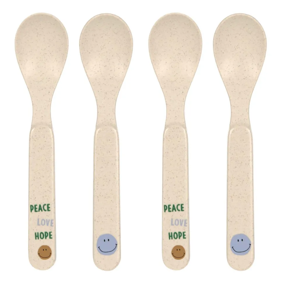 Lässig Kinderlepels Happy Rascals Smile Sky Blue Set 4-delig