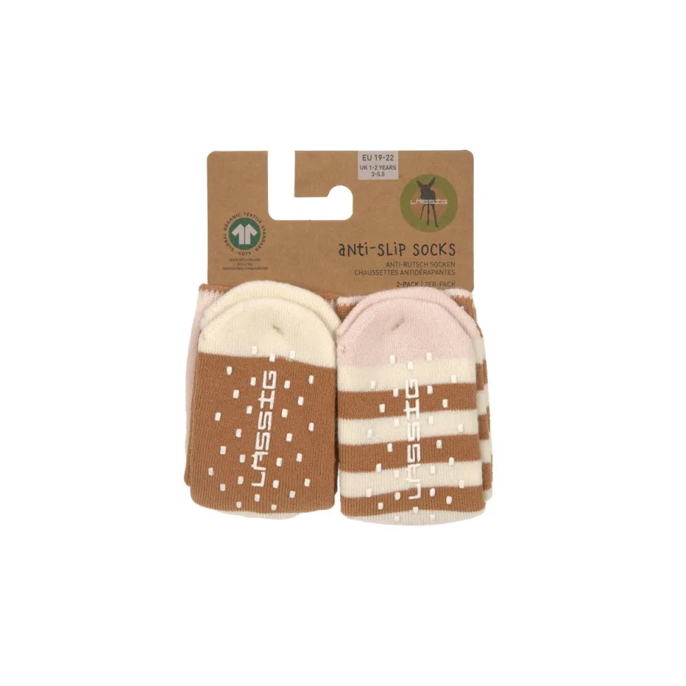 Lässig Kindersokjes V-Master Anti-Slip Powder Pink Caramel Set 2-delig