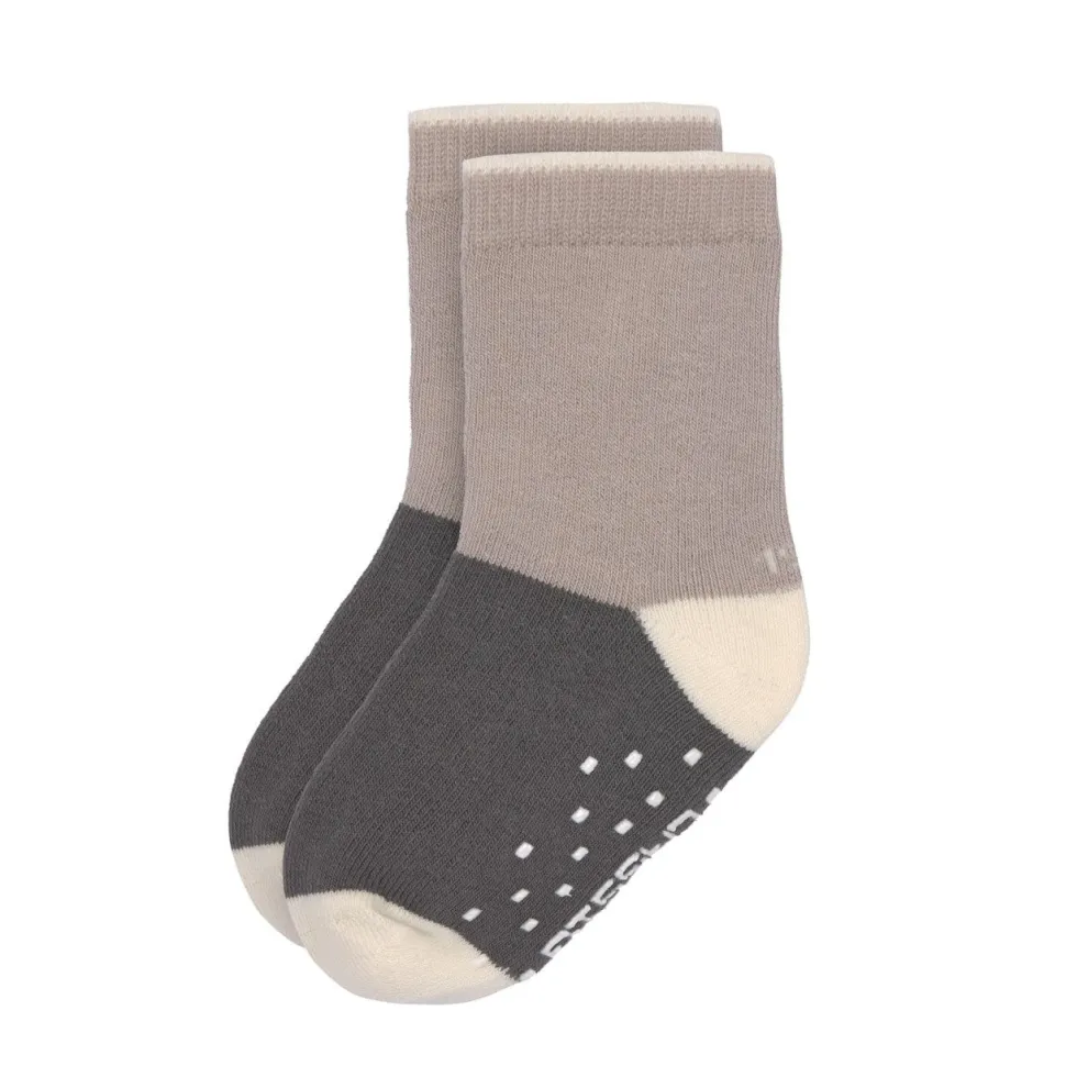 Lässig Kindersokjes V-Master Anti-Slip Anthracite/Taupe Set 2-delig