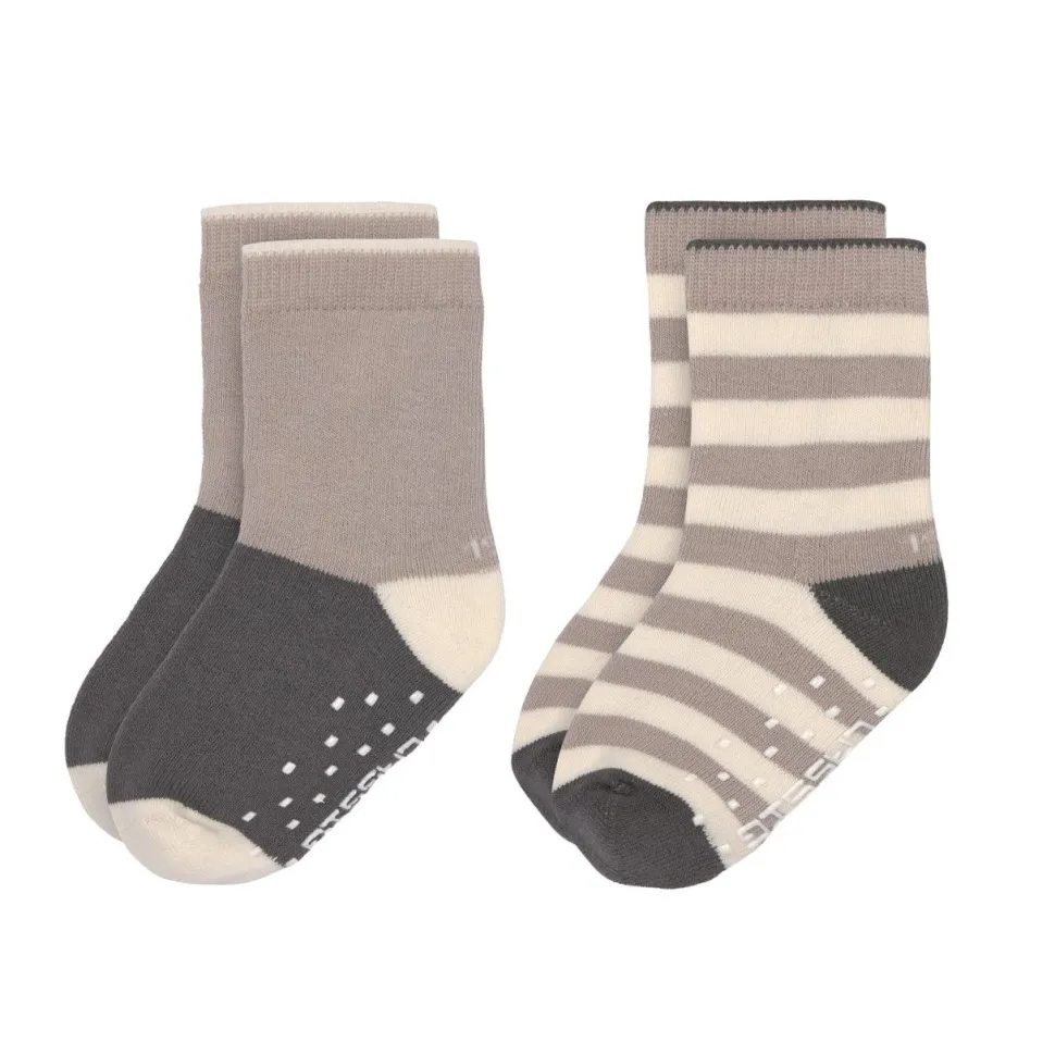 Lässig Kindersokjes V-Master Anti-Slip Anthracite/Taupe Set 2-delig