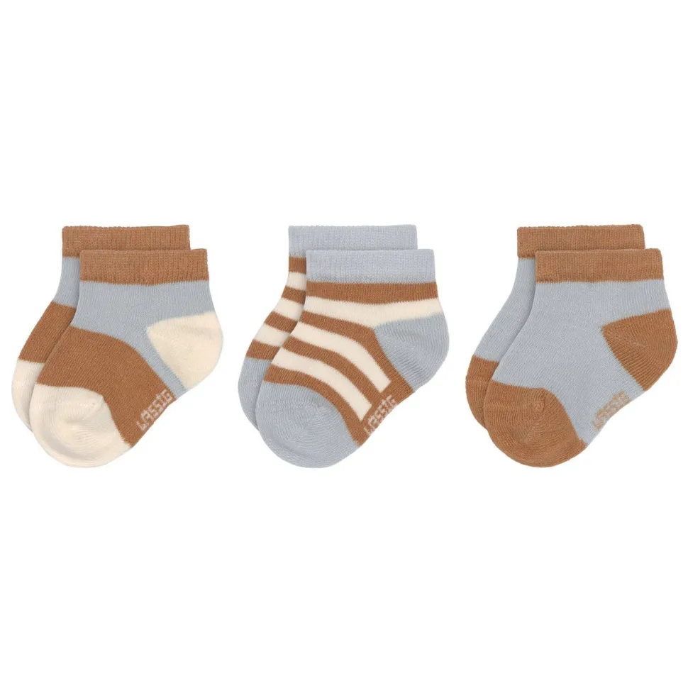 Lässig Sneaker Kindersokjes Light Blue Caramel Set 3-delig