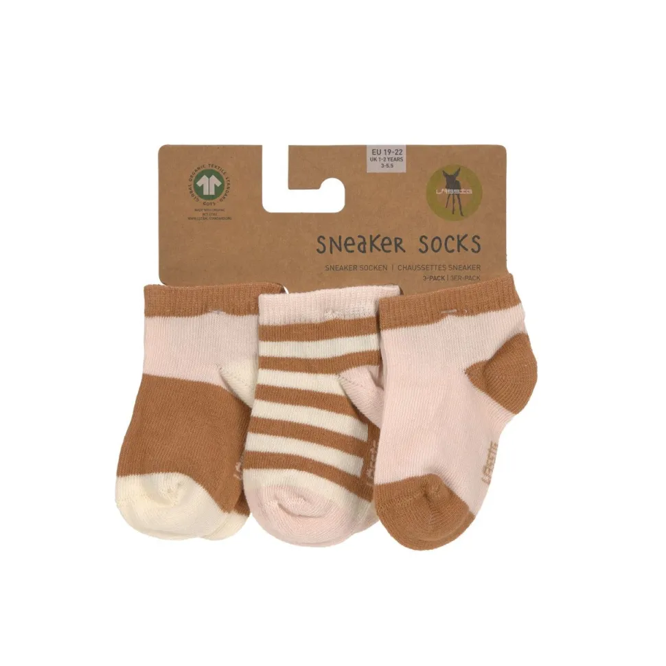 Lässig Sneaker Kindersokjes Powder Pink/Caramel Set 3-delig