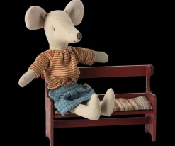 Maileg Poppenhuis Bankje Rood 7.5cm