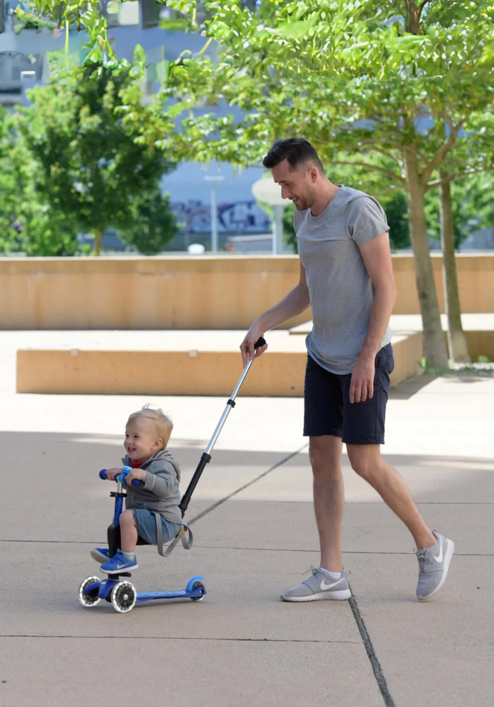 Micro Step Micro Mini Deluxe 3in1 Push Blauw LED