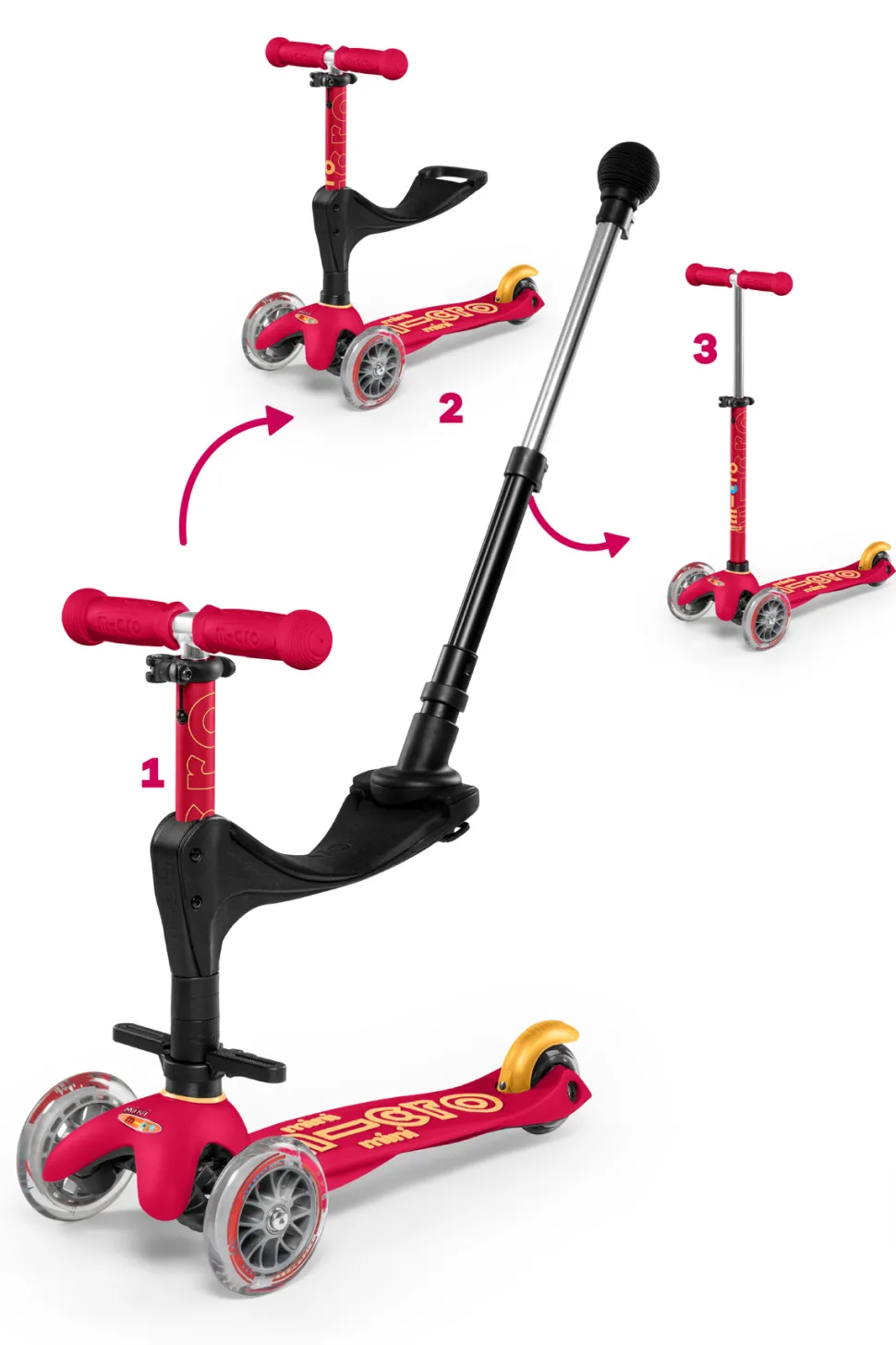 Micro Step Mini Micro Step 3in1 Deluxe Robijnroze