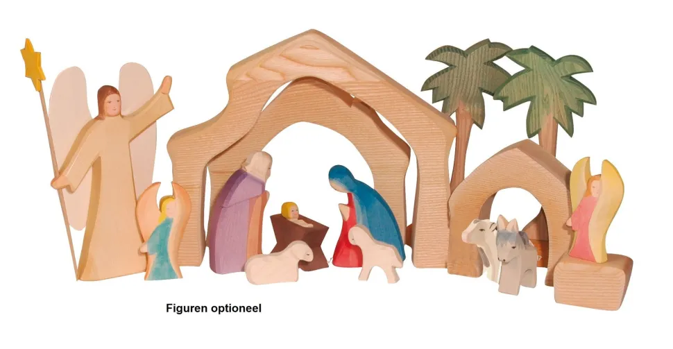 Ostheimer Kerststal Massief 4-delig 3300