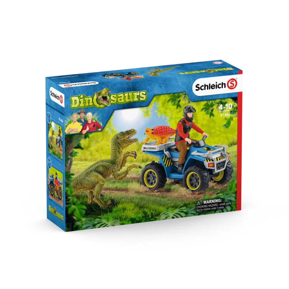 Schleich Speelset Vlucht van Velociraptor op Quad 41466